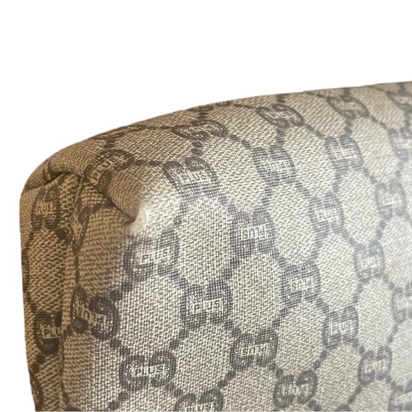 Auth Gucci Plus toiletry clutch bag // GUCCI Gucci Plus Leather PVC Brown Beige - Picture 10 of 17